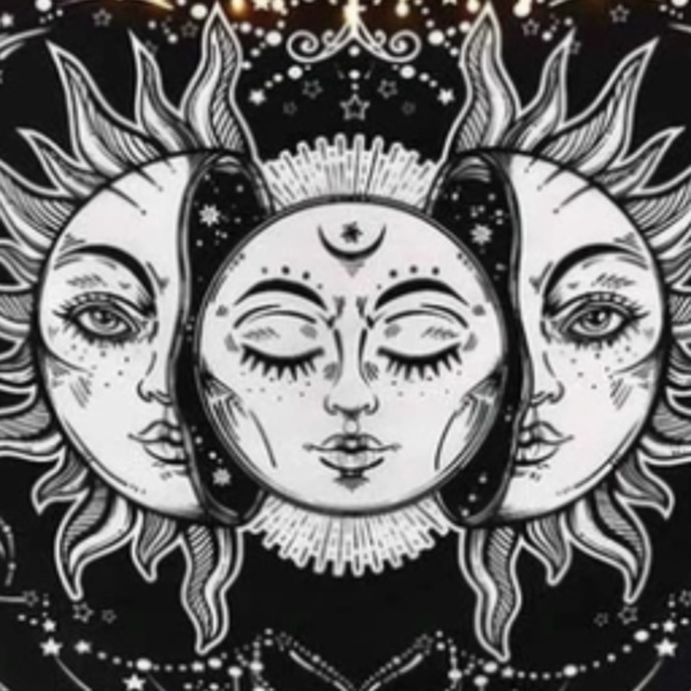 🌸 BOHEMIAN MOON SUN TAPESTRY MANDALA BACKGROUND DROP BOHO WALL HANG MOOD HOME - Picture 4 of 5